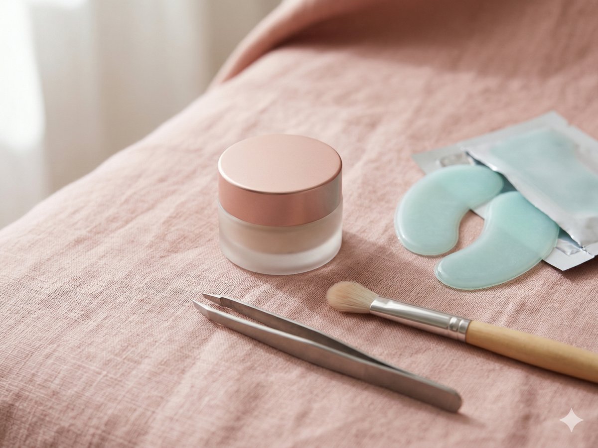 Augenbehandlung und Wimpernfärben